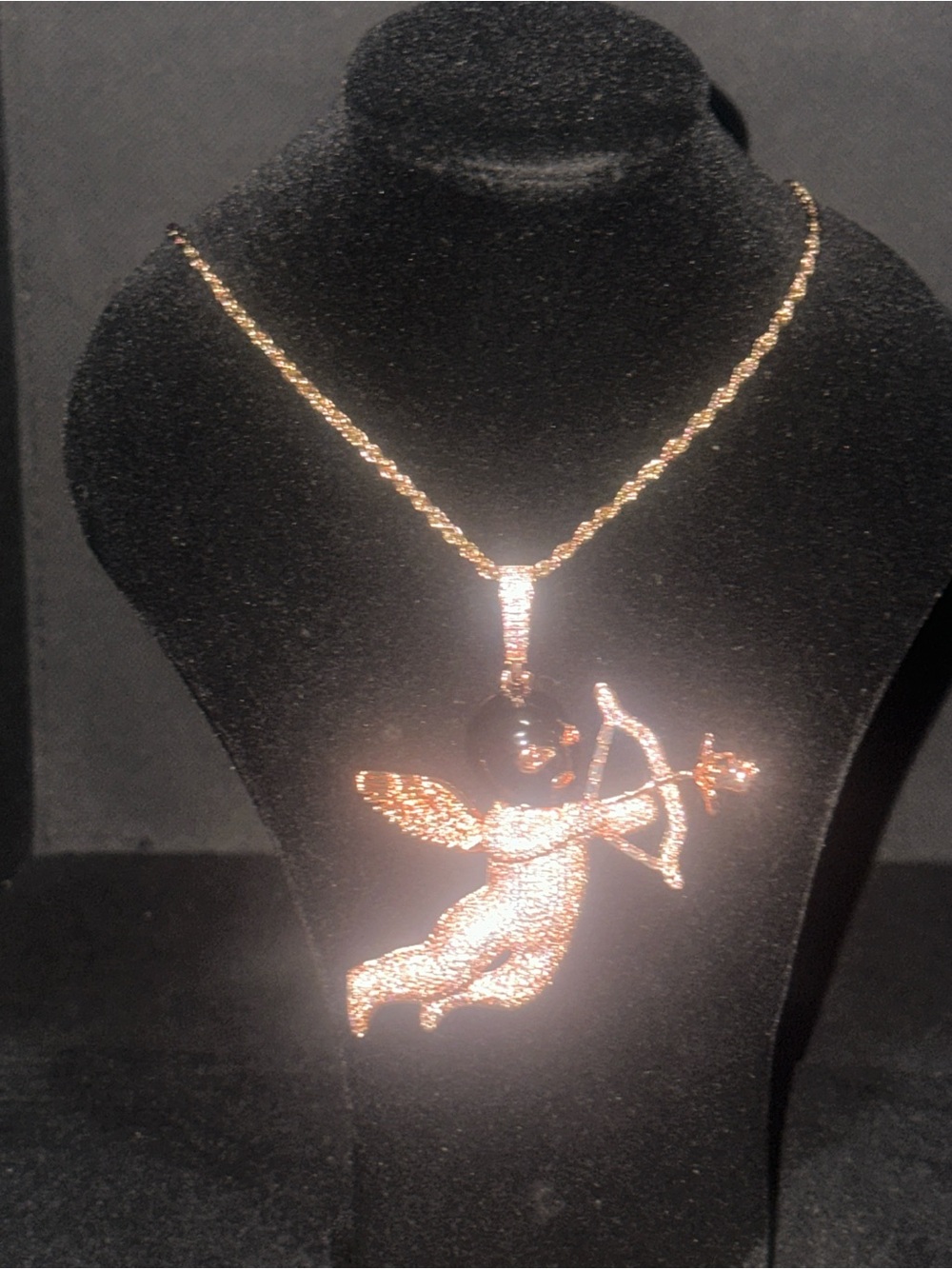 Rose Gold Cupid Pendant Necklace - Women's Jewelry